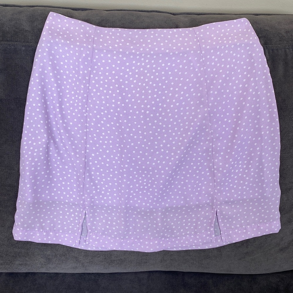 Altar’d State, lavender with white dots, small, back zip